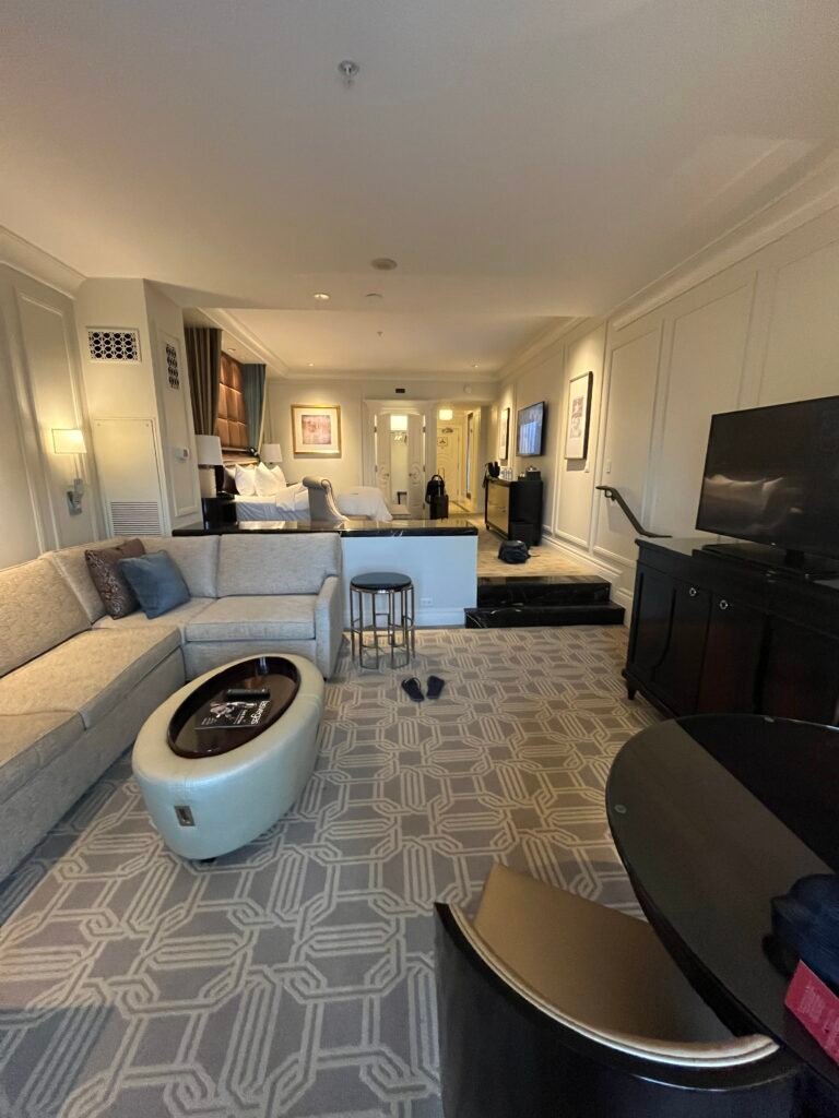 Living area of a King Suite at The Venetian Las Vegas
