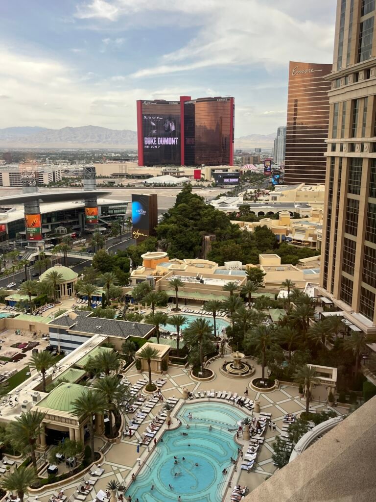 View from the hotel suite at The Venetian Resort Las Vegas